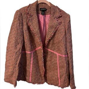 Lane Bryant Tweed Fringe Blazer